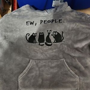 Gray Cat-Themed Hoodie for Cat Lovers